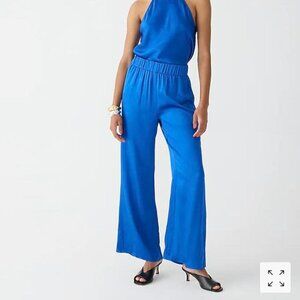 J. Crew royal blue Astrid wide-leg pant in luster crepe